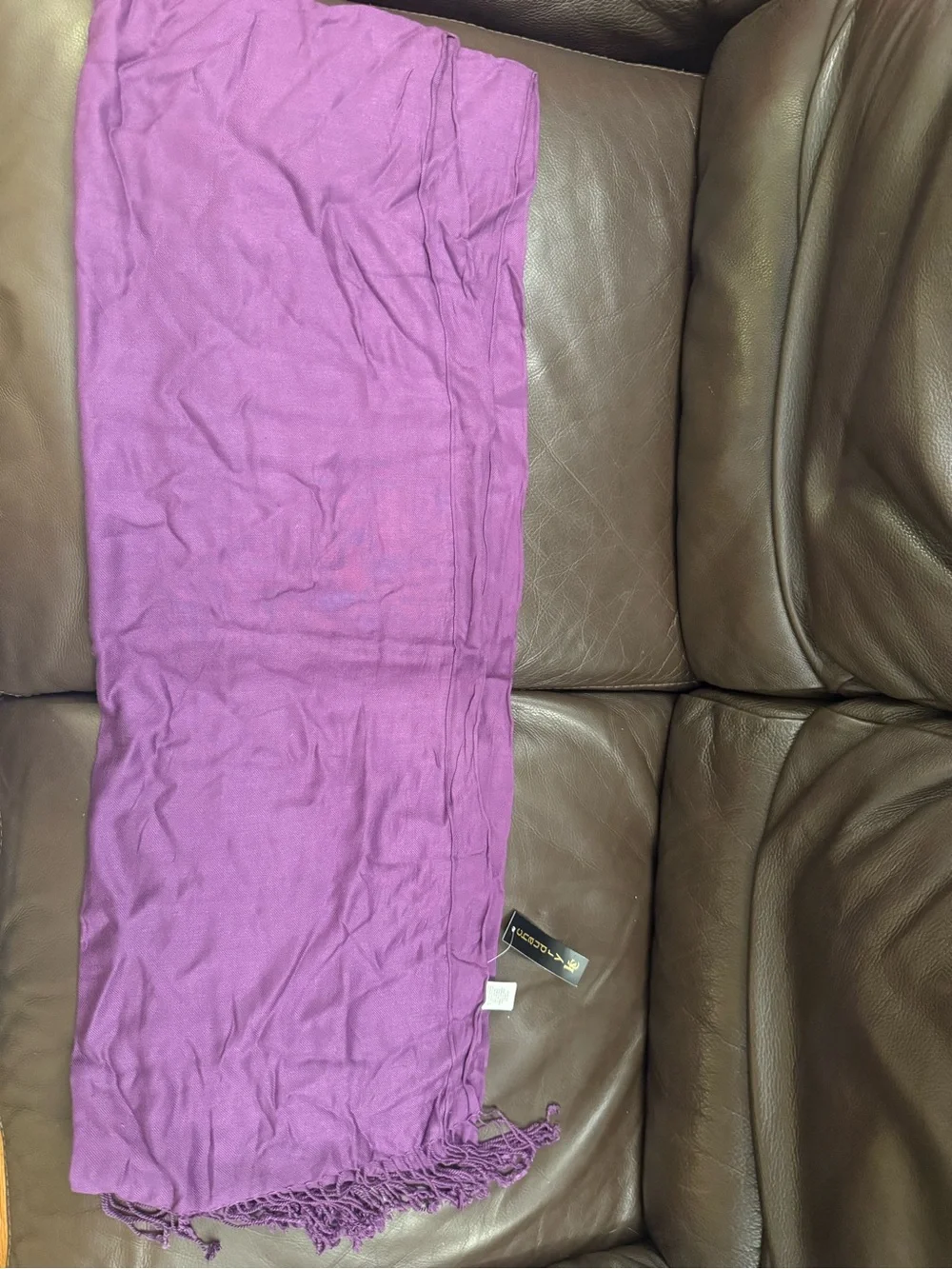 Purple Fringe Wrap Scarf